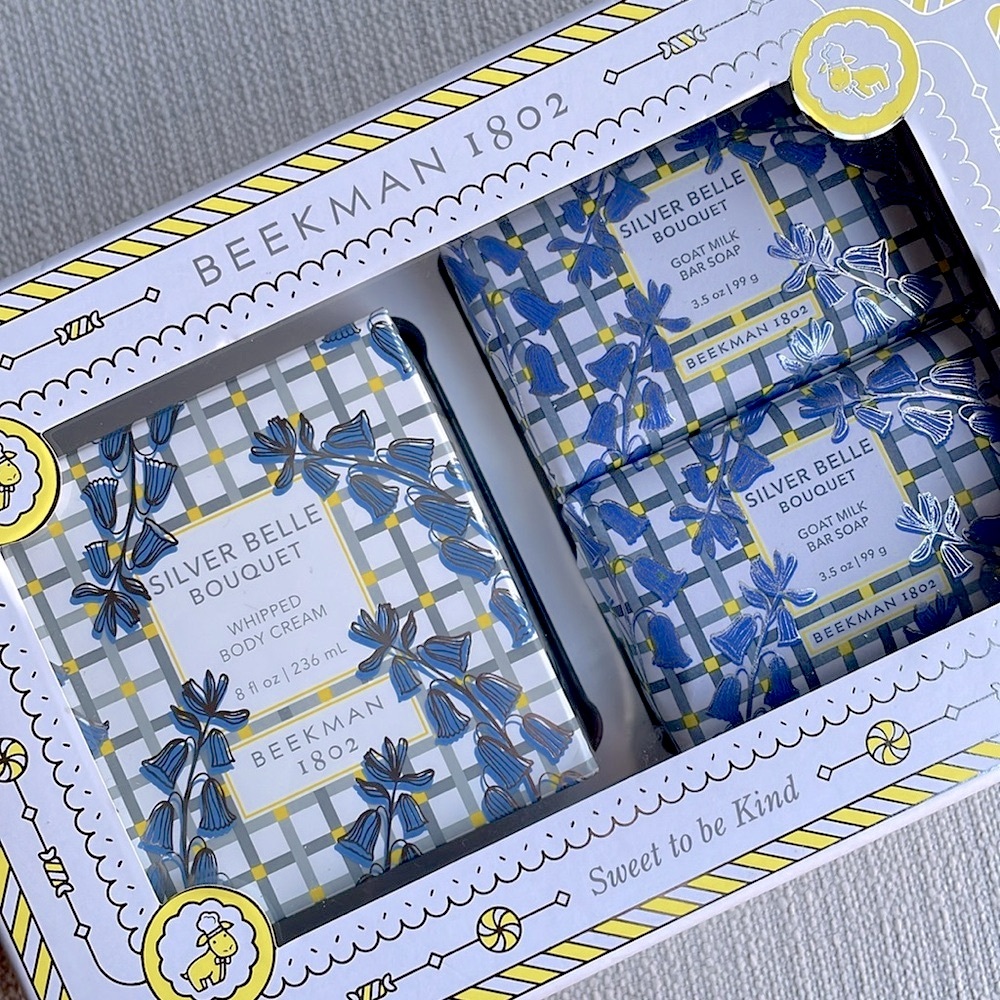 Beekman 1802 Silver Belle Bouquet Bar Soap whipped body cream gift set